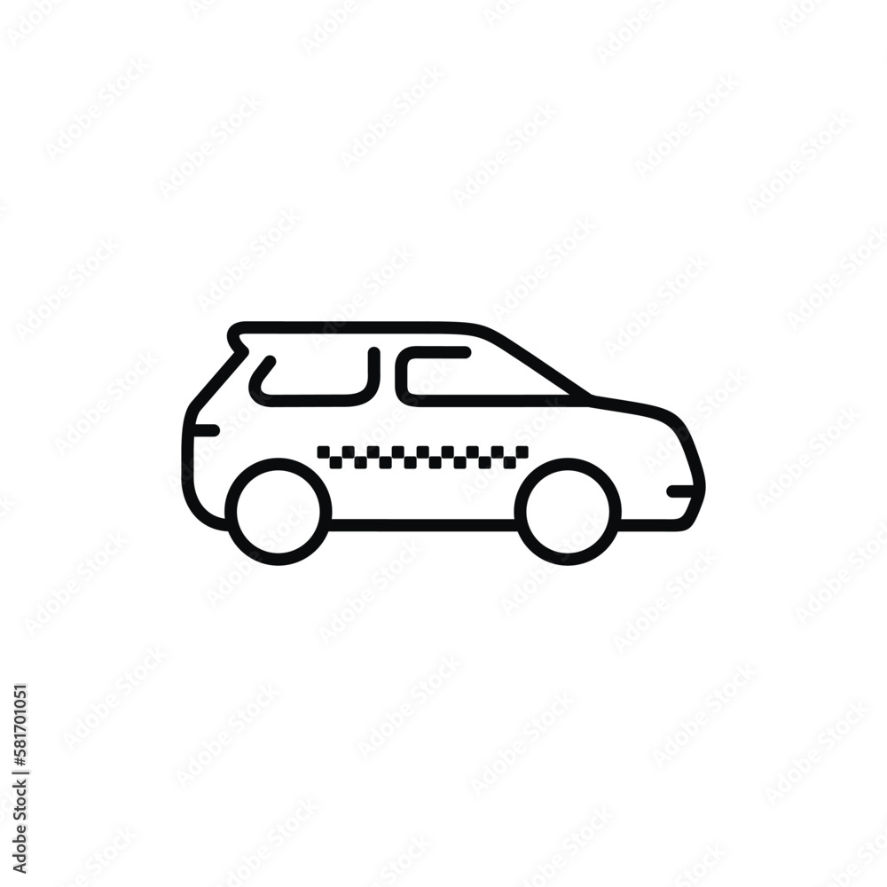 Taxi line icon isolated on white background