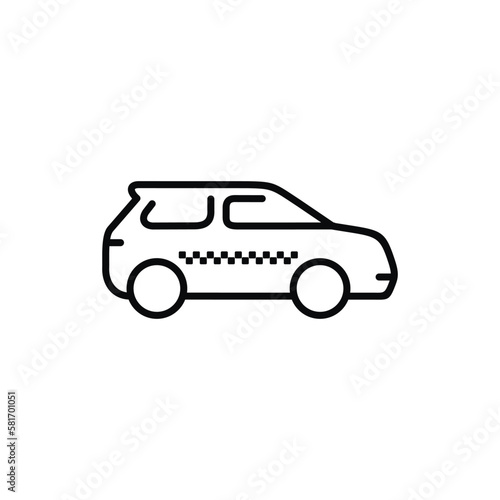Taxi line icon isolated on white background