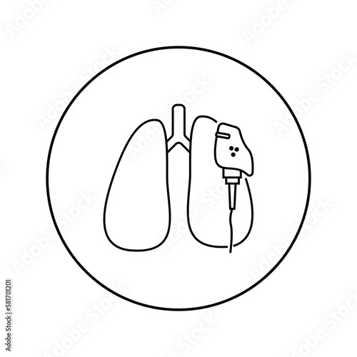 Lungs linear icon. Medicine, pulmonology