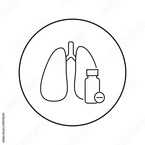 Lungs linear icon. Medicine, pulmonology