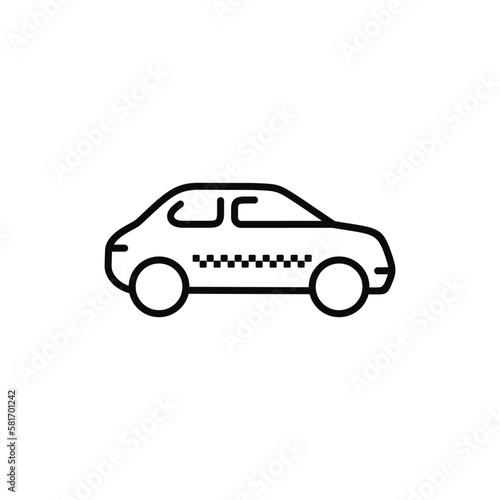 Taxi line icon isolated on white background