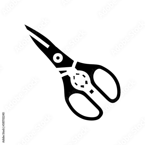 kitchen shears kitchen cookware glyph icon vector illustration