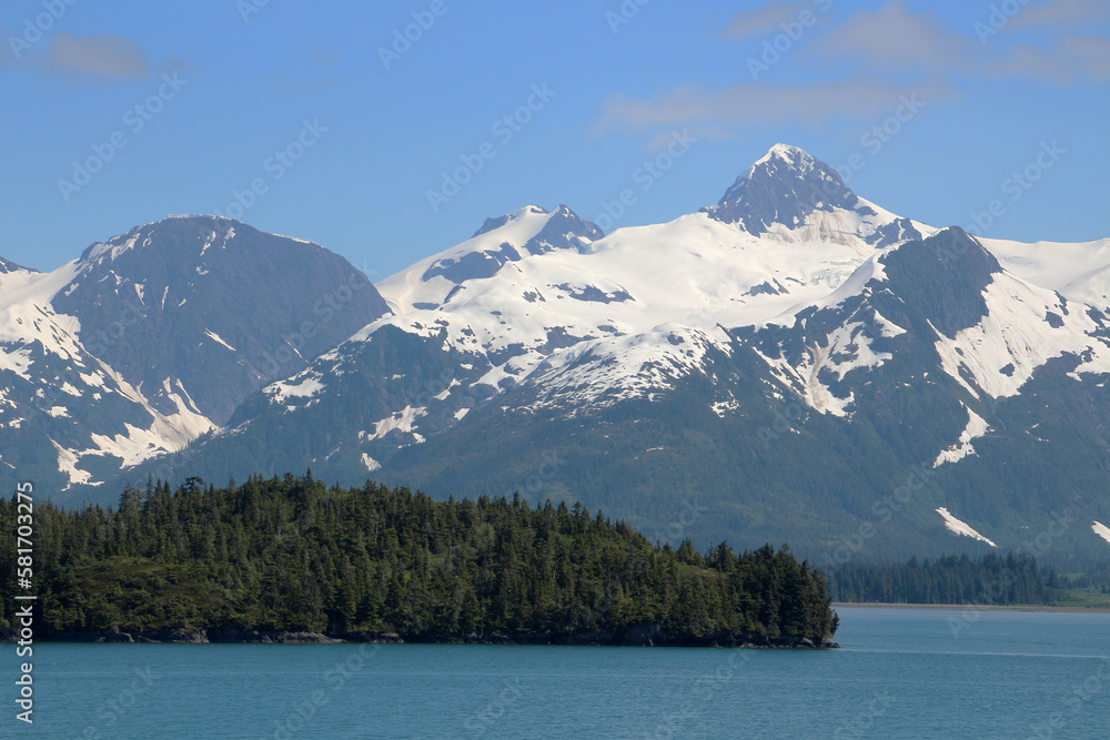 Alaska, Coastal mountain landscape in Gulf of Alaska- Kenai Peninsula 