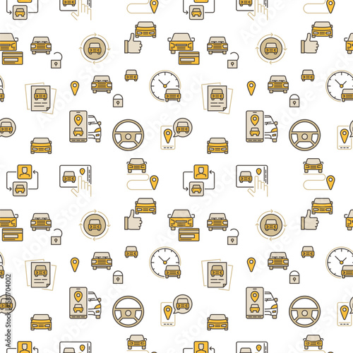 Car Sharing Seamless Background - vector Carsharing Pattern photo