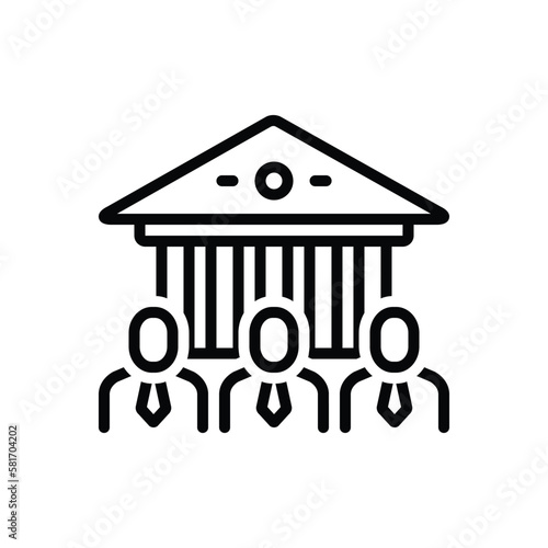 Black line icon for lawyers