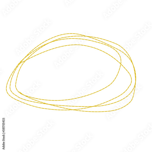 Abstract gold scribble circle