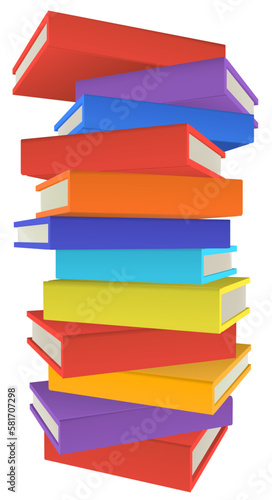 A stack or pile of library or education books illustration