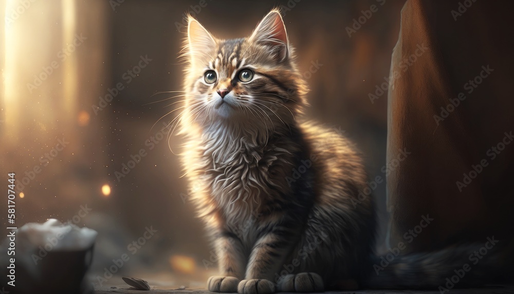 Obraz premium 猫 壁紙 イメージイラスト generative AI