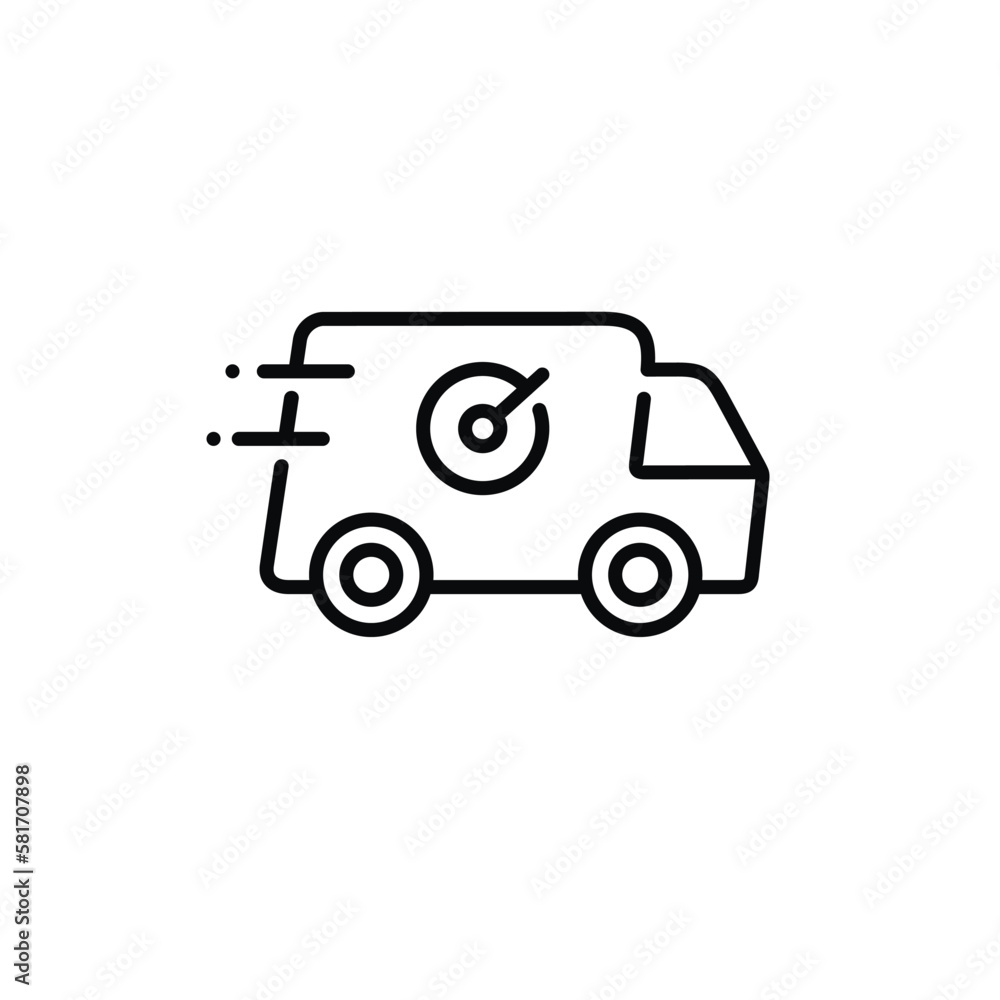 Car delivery line icon isolated on white background