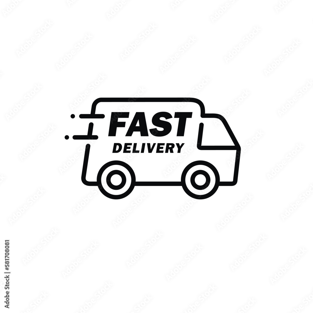 Car delivery line icon isolated on white background Car delivery line icon isolated on white background
