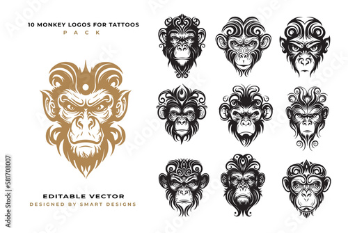 10 Monkey Logos for Tattoos