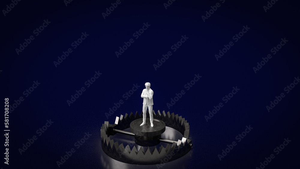 man on Bear Trap for Business concept 3d rendering man on Bear Trap for Business concept 3d rendering