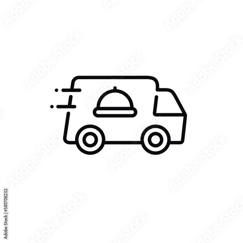 Food car line delivery icon isolated on white background