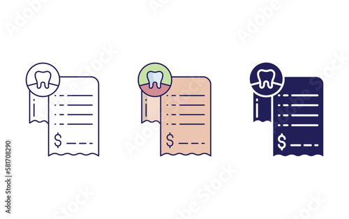 Dental bill vector icon