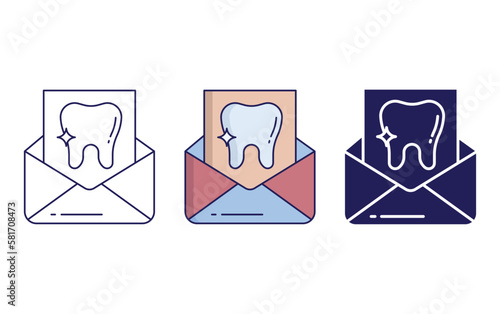 Dental Mail vector icon