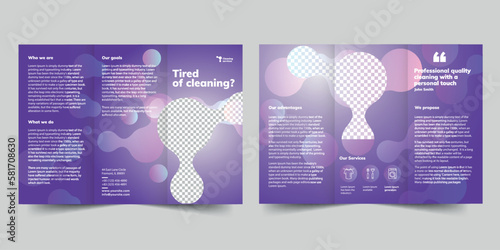 Cleaning Service  trifold brochure template. A clean, modern, and high-quality design tri fold brochure vector design. Editable and customize template brochure