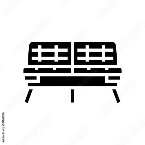 sofa living room glyph icon vector illustration