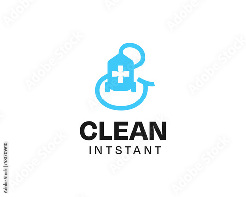 Blue Flat Vacuum Cleaner Logo