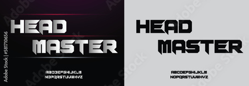 Head Master, Modern Sport Fonts. Typeface Tech style fonts for technology, digital, movie, logo design. Alphabet Collections