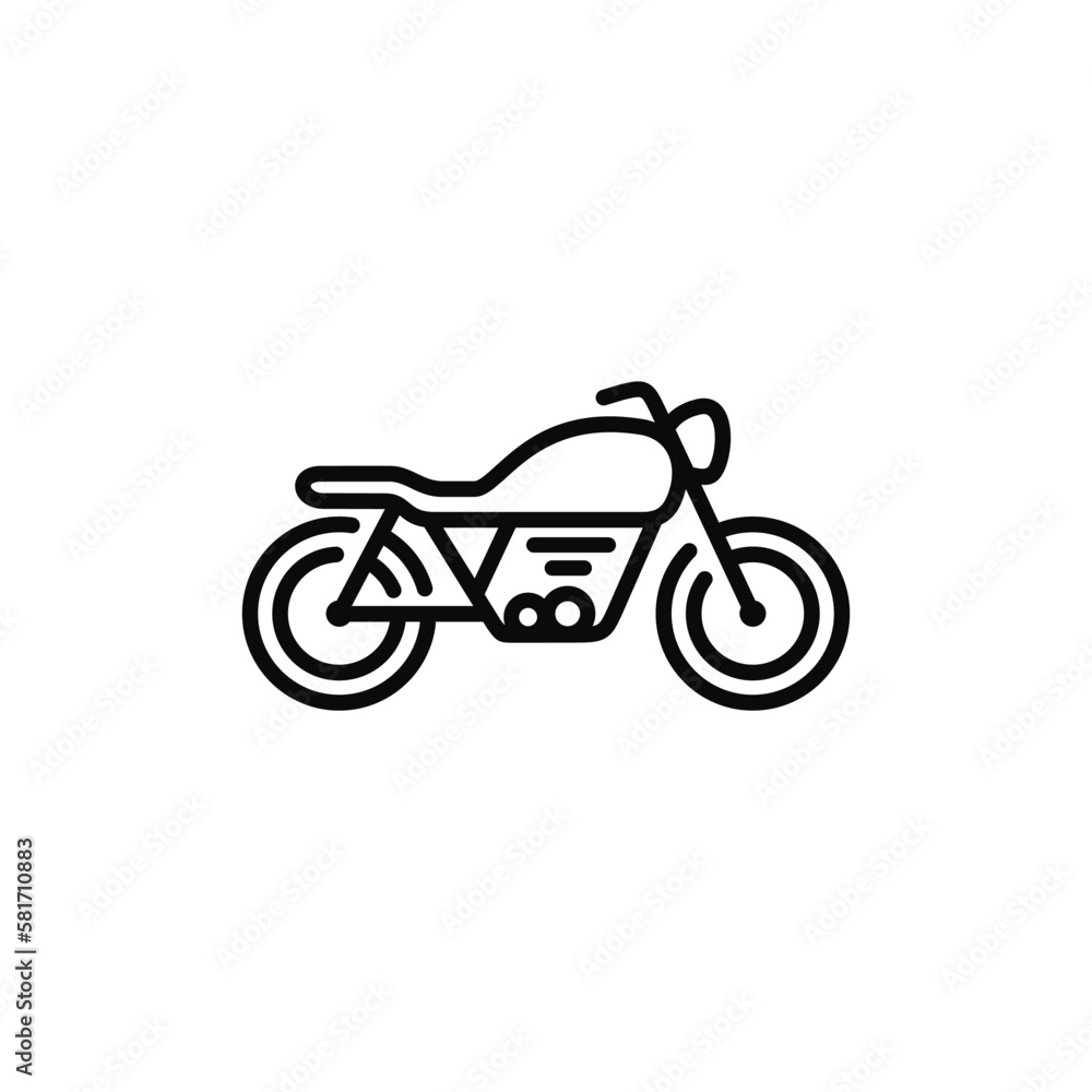 Motorcycle line icon isolated on white background