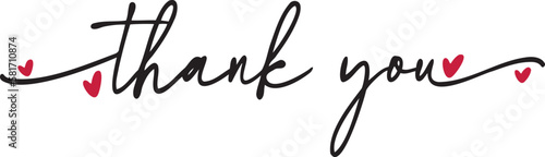 Thank you calligraphy. 
Hand drawn lettering phrase, Calligraphy t shirt design, Isolated on white background, svg Files for Cutting Cricut and Silhouette, EPS 10, Black and white