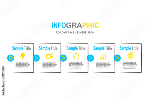 Infographic template for business plan ,strategy, roadmap. 5 Steps Modern Timeline diagram ,minimal style, presentation vector infographics