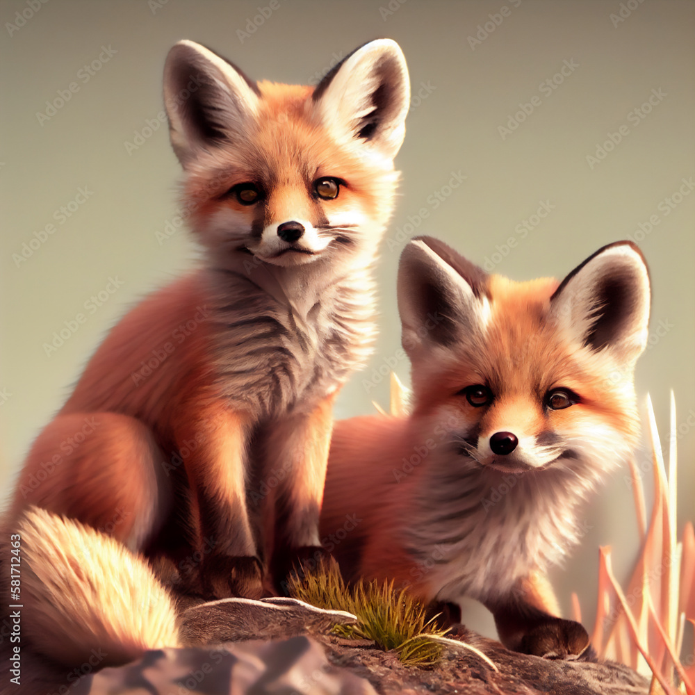 Two cute fox Two cute fox