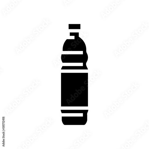 empty water plastic bottle glyph icon vector illustration