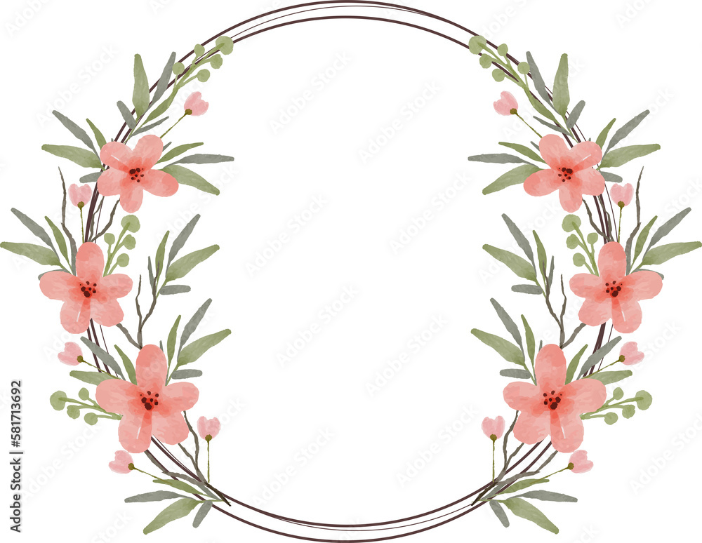 beautiful watercolor flower wreath