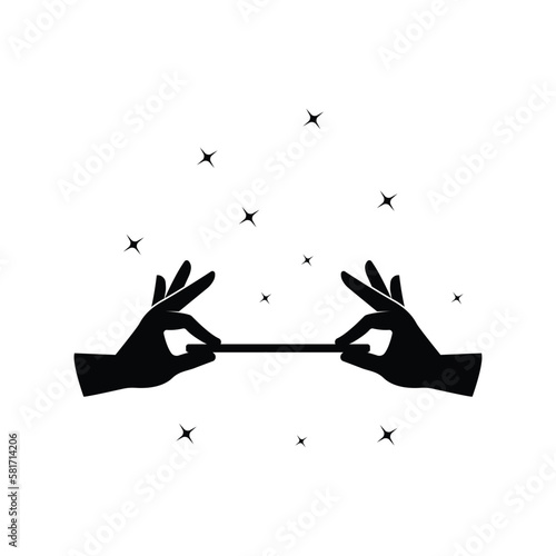 magic wand icon logo vector template