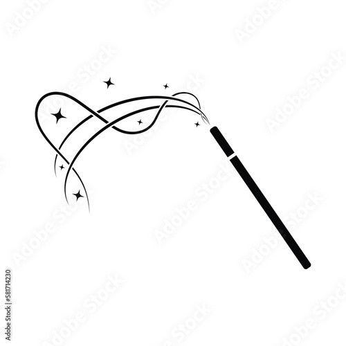 magic wand icon logo vector template