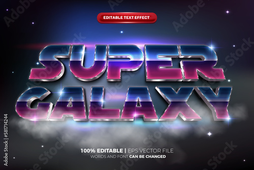 Esport super galaxy glow cartoon movies Bold 3D Editable text Effect Style