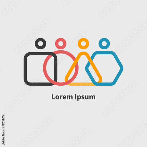Networking, relationships, friendship logo