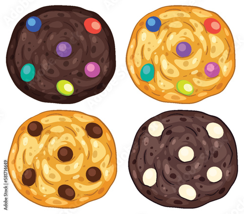 Chocolate and milk cookies collection