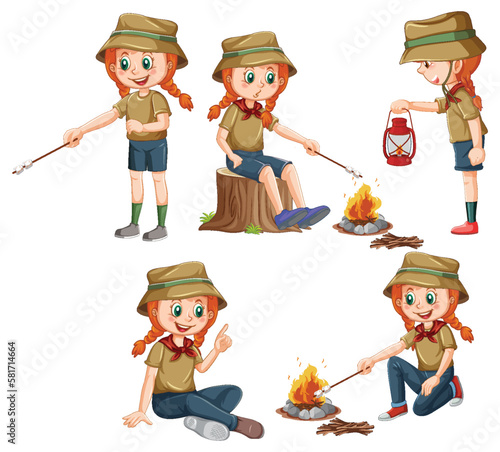 Set of Children Camping
