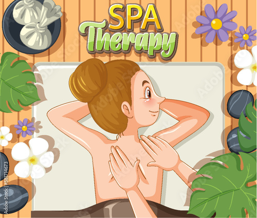 Spa therapy back massage poster design