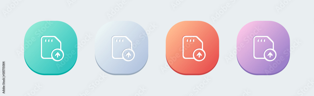 Upload line icon in flat design style. Arrow signs vector illustration. Upload line icon in flat design style. Arrow signs vector illustration.
