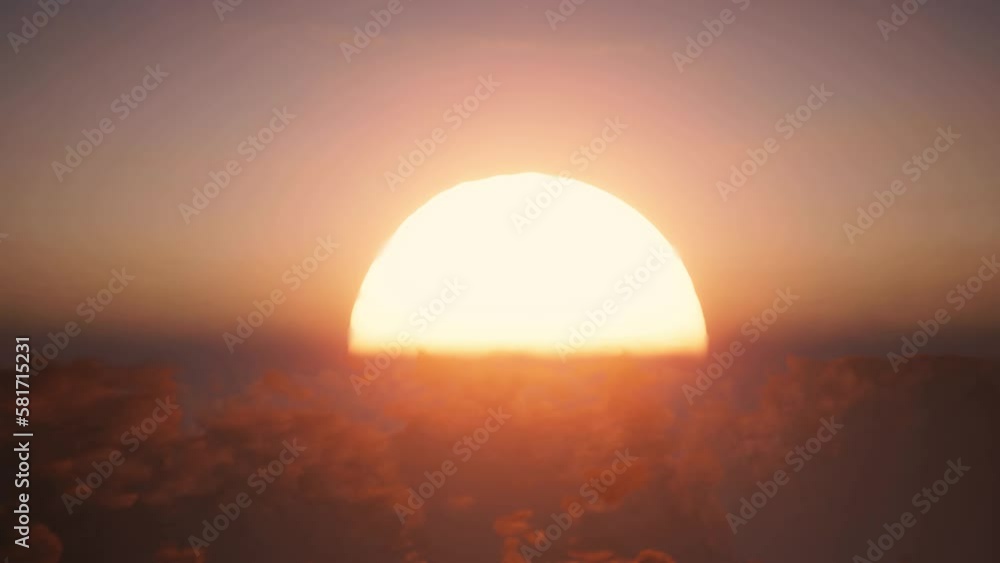 Clouds and Sun Rising Sky Time Lapse. Closeup Telephoto Lens. Travel, Beginning, Nature Concept. Clouds and Sun Rising Sky Time Lapse. Closeup Telephoto Lens. Travel, Beginning, Nature Concept.