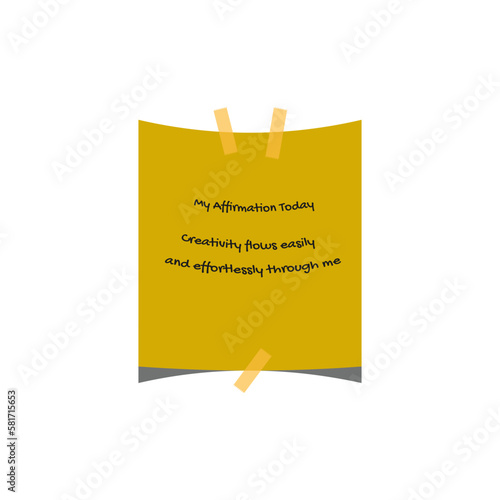 Paper stuck with today's affirmation sentences illustration