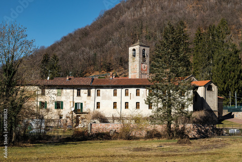 View of the Abbey of Saint Gemolo in north of Varese city photo