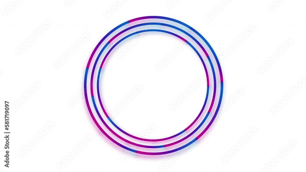 Colorful lines circular frame white background. Seamless loop Colorful lines circular frame white background. Seamless loop