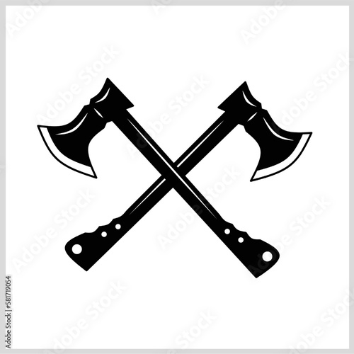 Crossed axes icon black and white color, Vector Illustration for Icon, Logo etc