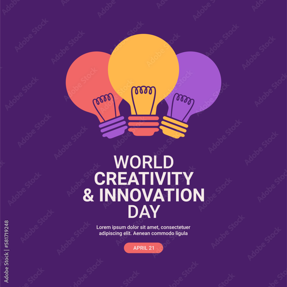 flat design world creativity and innovation day poster template flat design world creativity and innovation day poster template