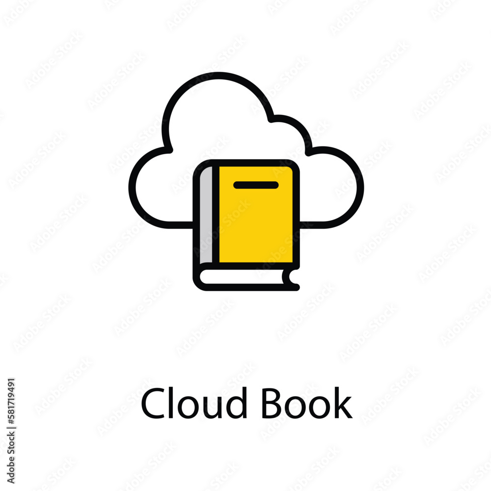 Cloud book icon design stock illustration Cloud book icon design stock illustration