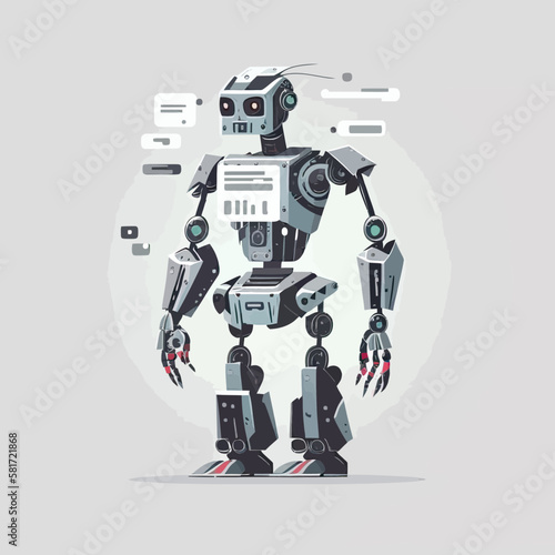 Ai, robot, vector illustration