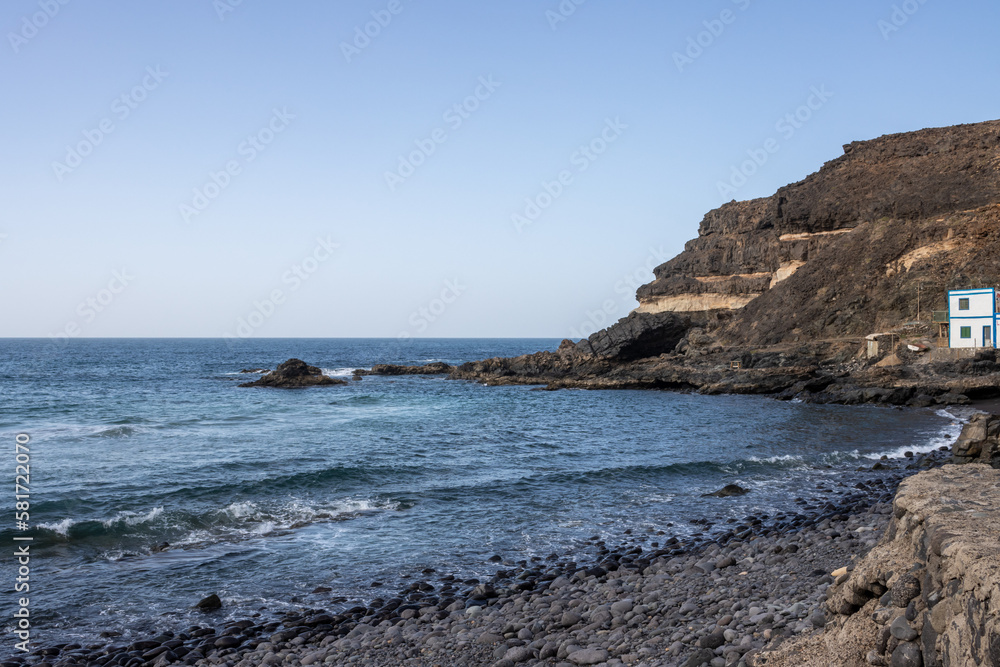 Atlantic ocean bay and a rock, Los Molinos