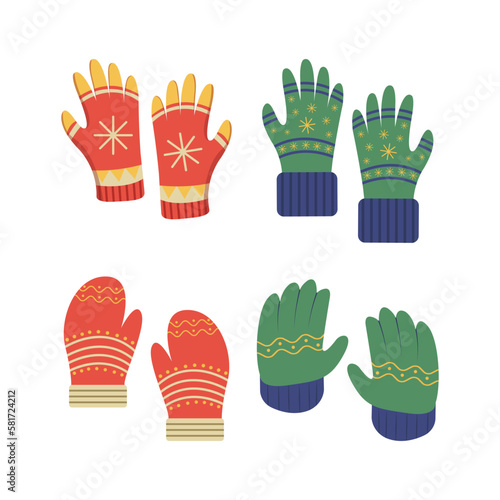 Winter Glove Collection For Template Design Elements © Denu Studios