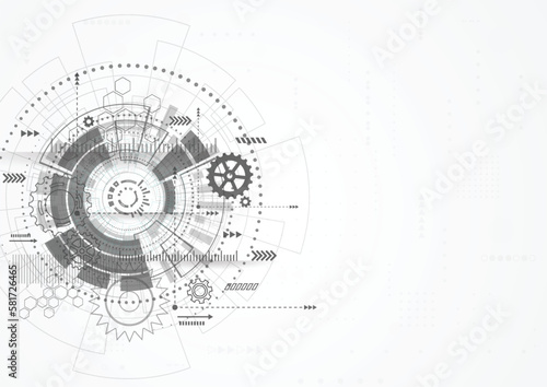 Modern technology background. Target screen elements. Outline HUD user interface for business. Vector illustration