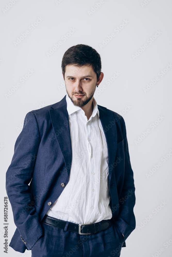 Portrait of a man in a business suit and white shirt Portrait of a man in a business suit and white shirt