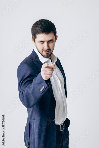 Portrait of a man in a business suit and white shirt